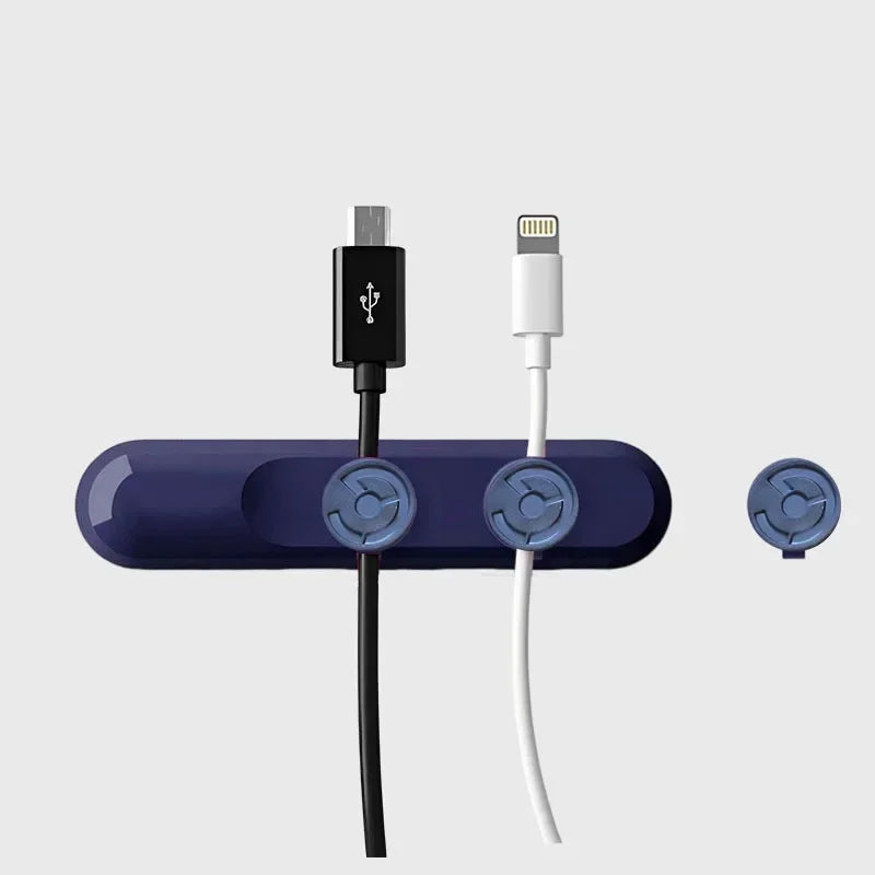 Compact Cable Management Silicone Desk Clip Holder