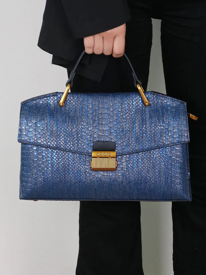 Textured Snake Pattern Tote Bag - Vossary
