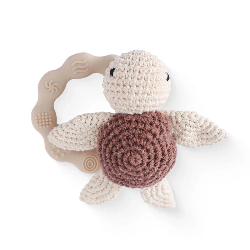 Soft Baby Teether Toy Set with Rattle and Ring
