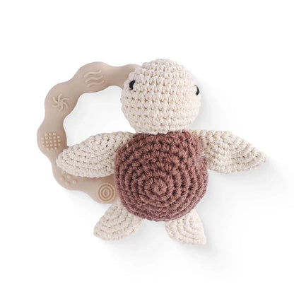 Soft Baby Teether Toy Set with Rattle and Ring