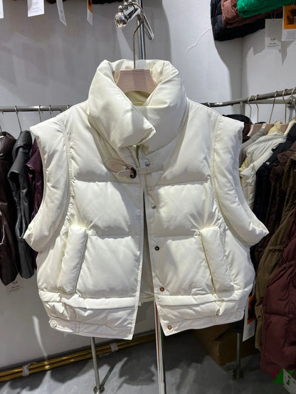 Cozy Women's Puffer Vest - Short Faux Down Winter Jacket - Luxicro