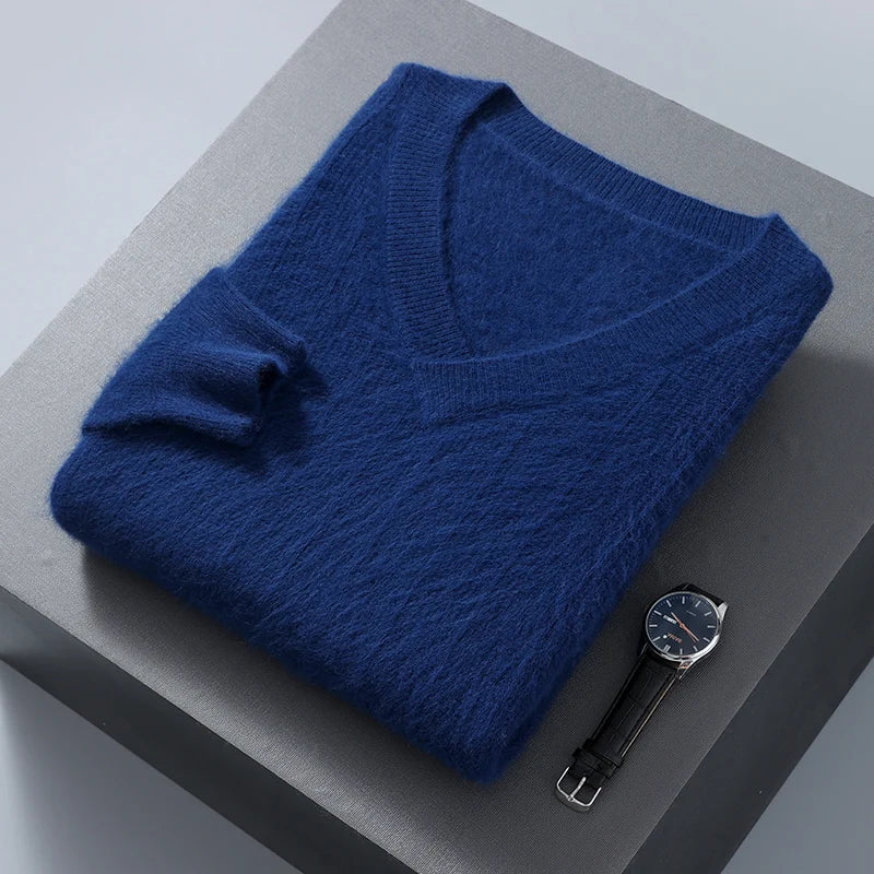 Cozy Men's V-Neck Pullover Sweater - EasyApparels