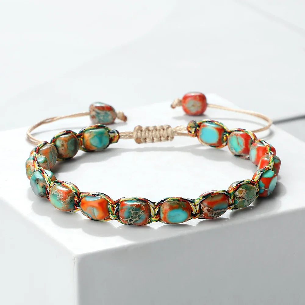 Natural Woven Gemstone Bracelet