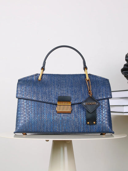 Textured Snake Pattern Tote Bag