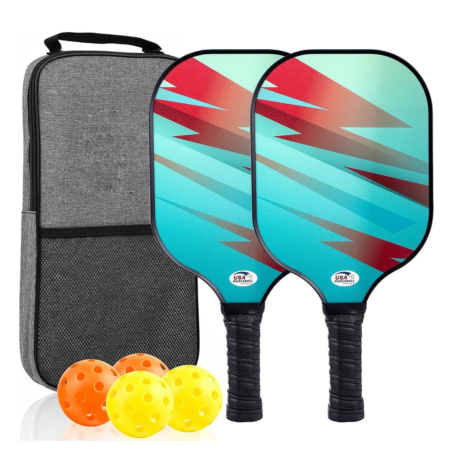 Portable Pickleball Paddle Set with Balls and Bag