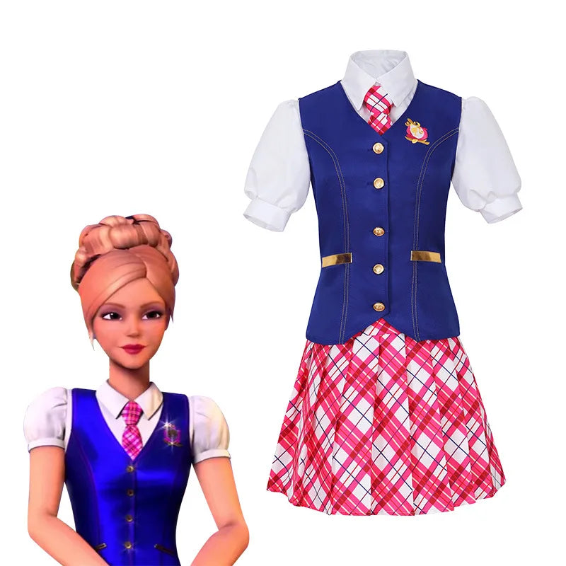 Girls' Fancy School Girl Costume Dress Outfit - Luxicro