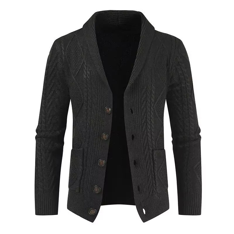Men's Thin Fit Plain Sweater Jacket for Fall Winter