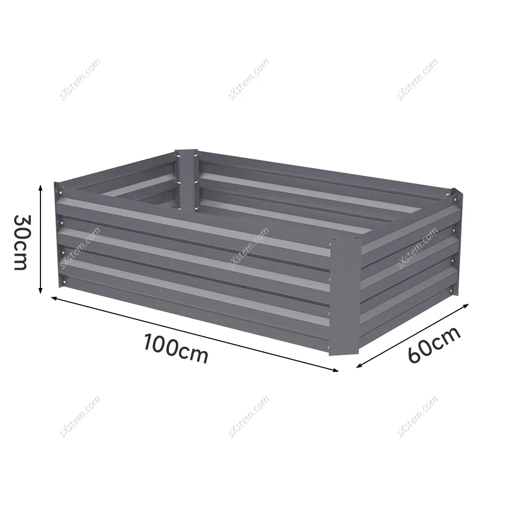 Durable Elevated Garden Bed 4x2ft Black Planter Box