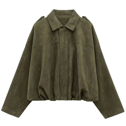 Fashionable Womens Zip Up Jacket with Collar