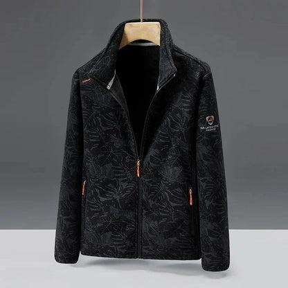 Warm Mens Fleece Coat Zip Pockets - EasyApparels