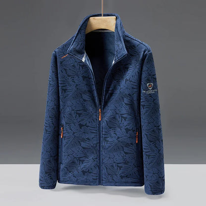 Warm Mens Fleece Coat Zip Pockets