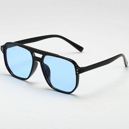 Classic Large Square Sunglasses - Unisex Black UV Protection