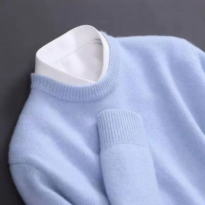 Large Soft Cashmere Crew Neck Sweater for Men