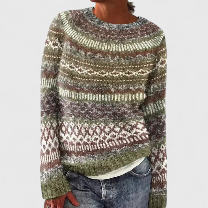 Elegant Women's Crew Neck Sweater - Vossary