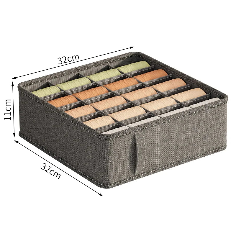 Compact Sock and Bra Storage Container with 20 Compartments