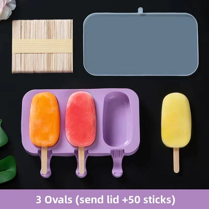 Easy Release Ice Pop Molds Set with Lids