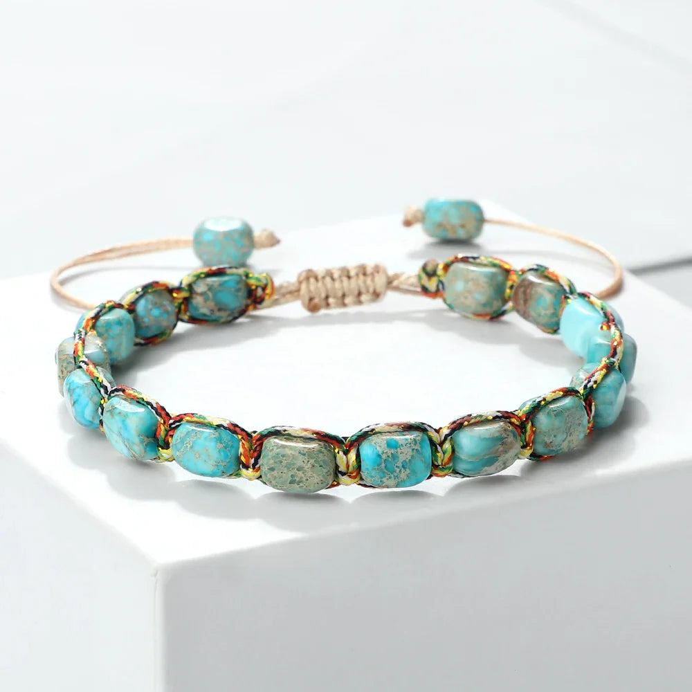 Natural Woven Gemstone Bracelet