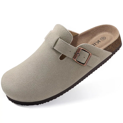 Comfortable Suede Clog Sandals with Soft Insoles