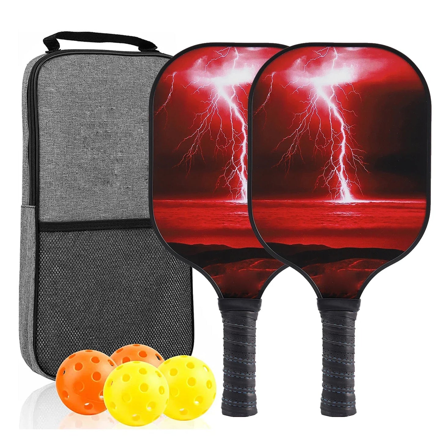 Portable Pickleball Paddle Set with Balls and Bag