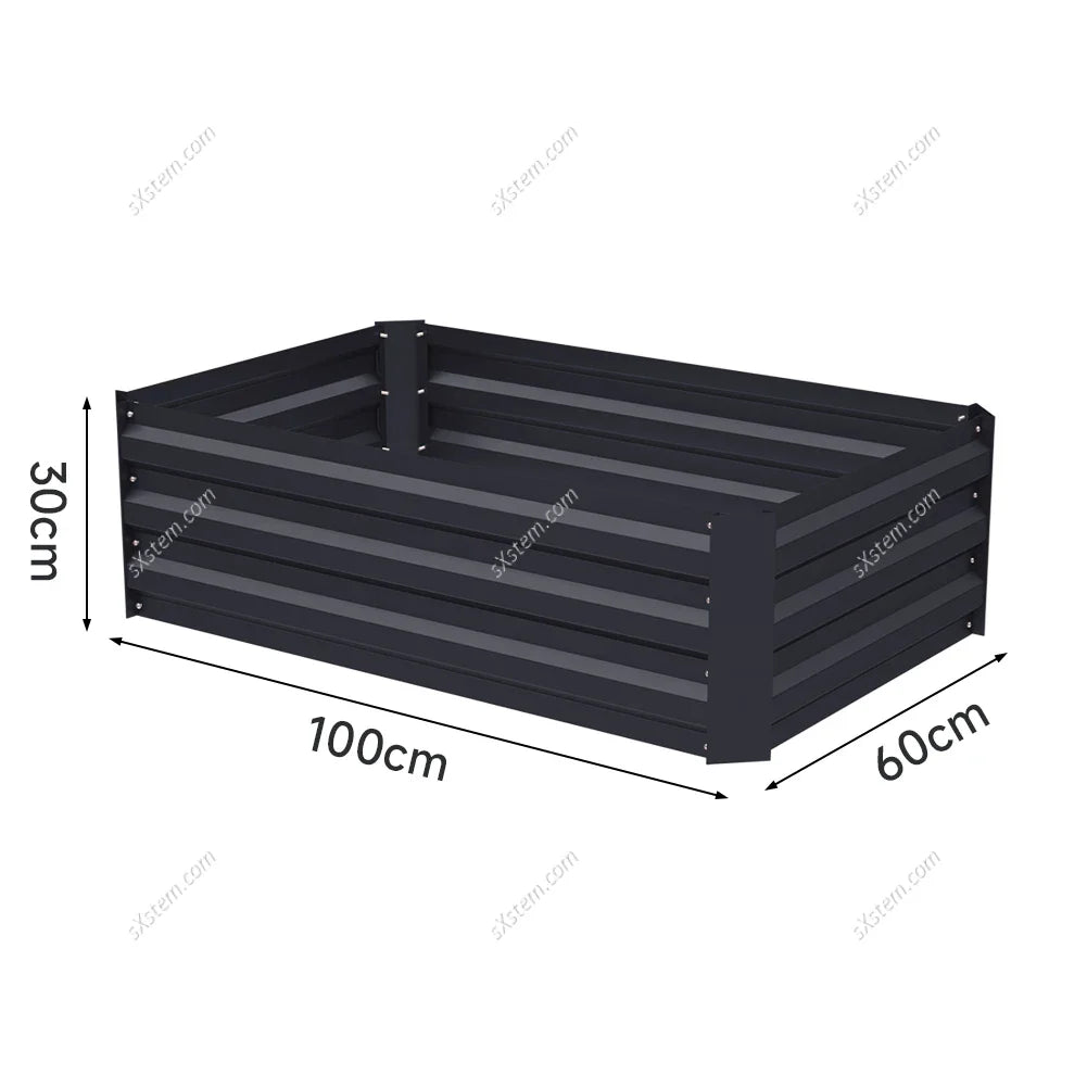 Durable Elevated Garden Bed 4x2ft Black Planter Box