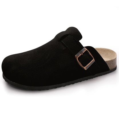 Comfortable Suede Clog Sandals with Soft Insoles