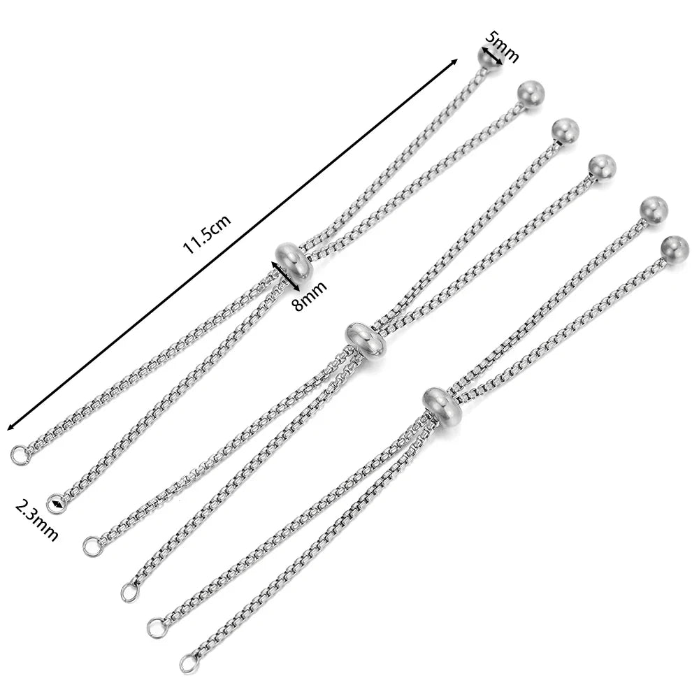 Silver Tone Expandable Bracelet Extender 3 Pack