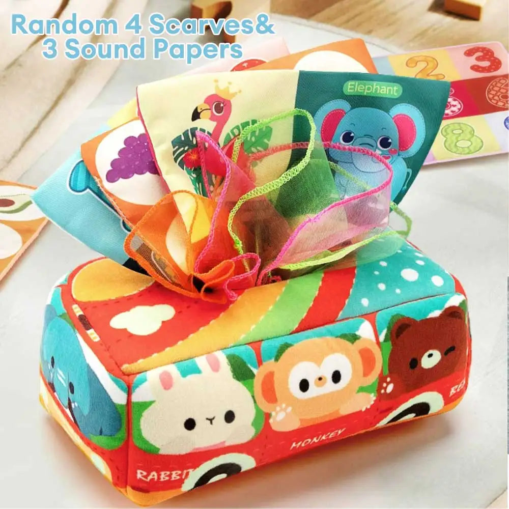 Soft Baby Cloth Tissue Box Toy Set - Luxicro