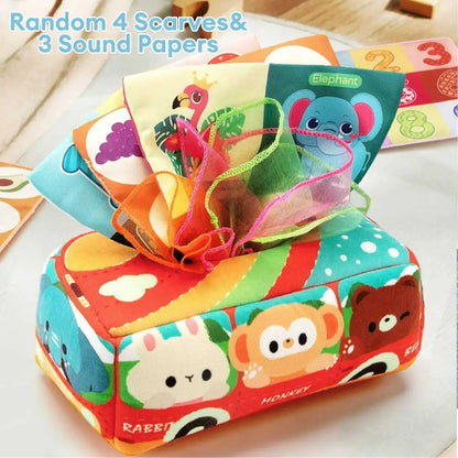 Soft Baby Cloth Tissue Box Toy Set - Luxicro
