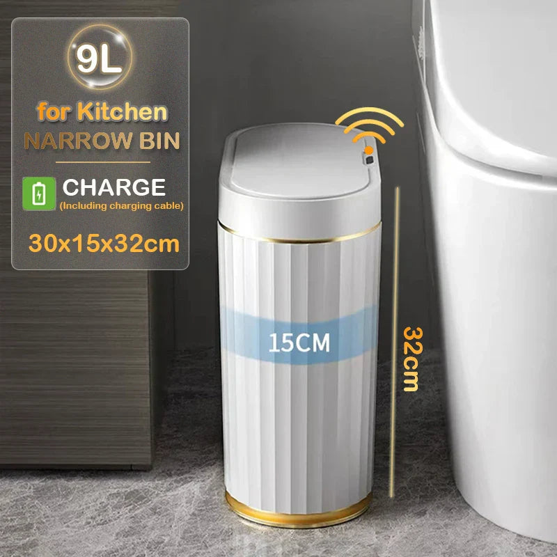 Motion Sensor Slim Stripe Bathroom Waste Can