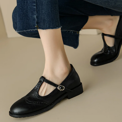 Elegant Ladies Leather Strap Heels - EasyApparels