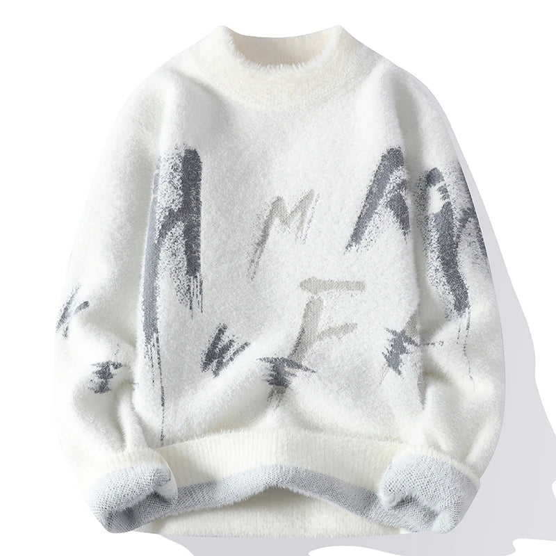 Relaxed Fit Crew Neck Graphic Sweater