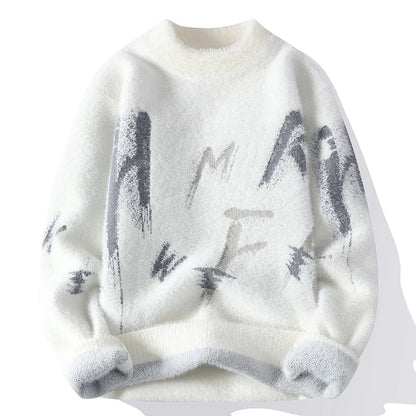 Relaxed Fit Crew Neck Graphic Sweater