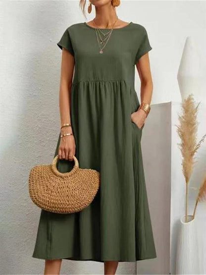 Classic Casual Round Neck Dress