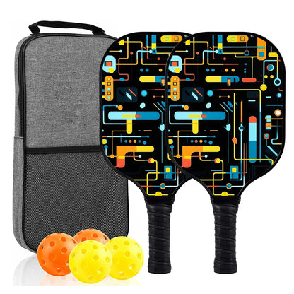 Portable Pickleball Paddle Set with Balls and Bag