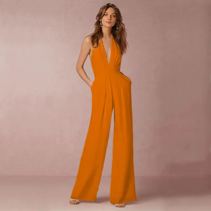 Sexy Low Back Halter Jumpsuit