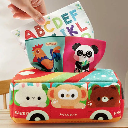 Soft Baby Cloth Tissue Box Toy Set