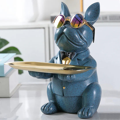 Modern Dog Figurine Dish with Luxury Tie