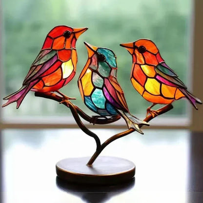 Vibrant Handcrafted Bird Figurine Desk Decorations - Luxicro