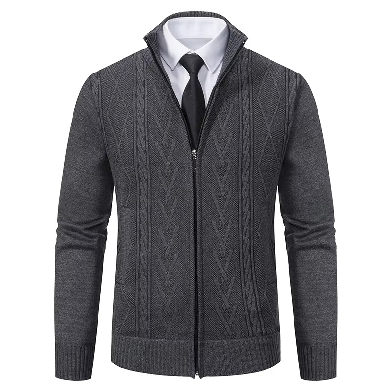 Warm Men's Knit Cashmere Coat Jacket