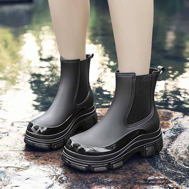 Ladies Waterproof Ankle Rain Boots