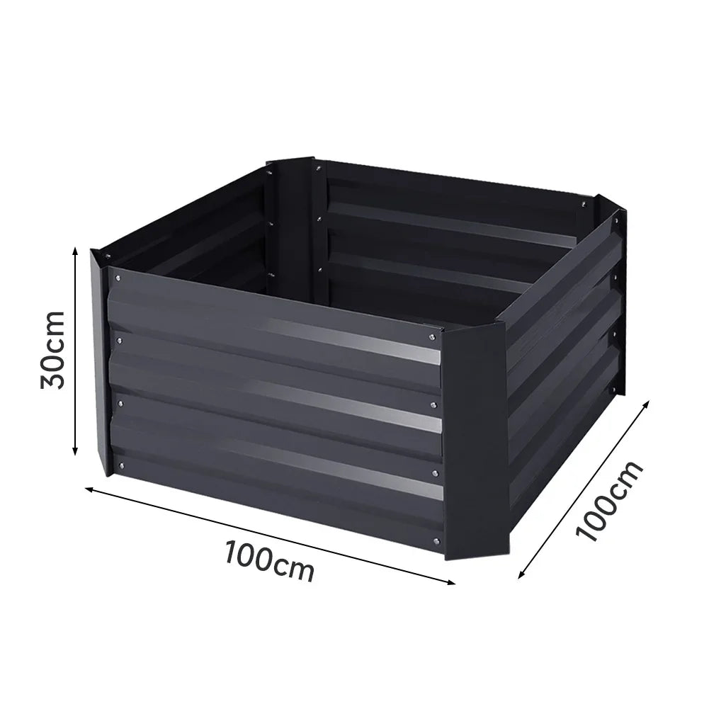 Durable Elevated Garden Bed 4x2ft Black Planter Box