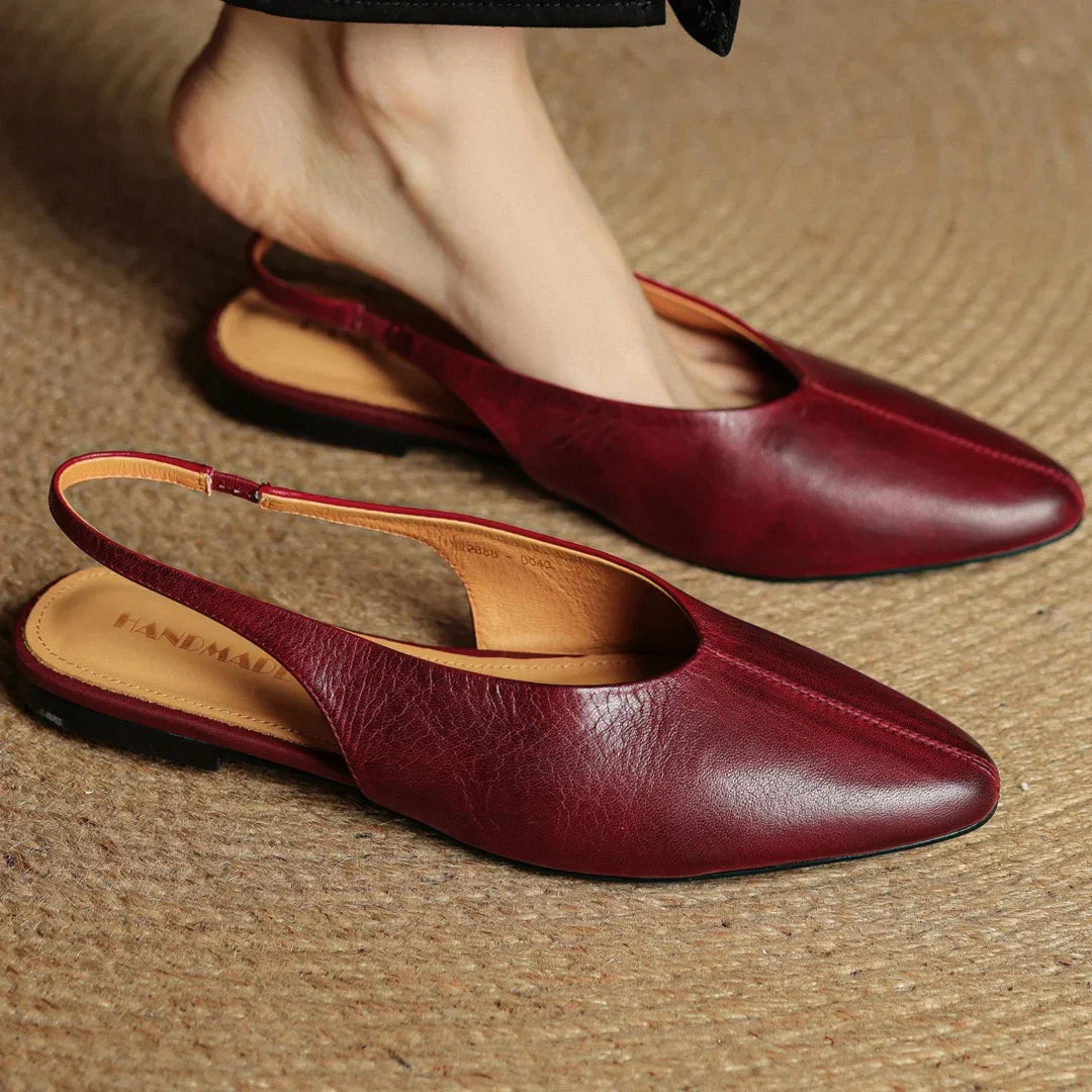 Elegant Pointed Toe Slip On Flats - Vossary