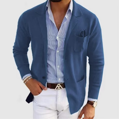 Classic Crew Neck Cardigan Jacket for Men