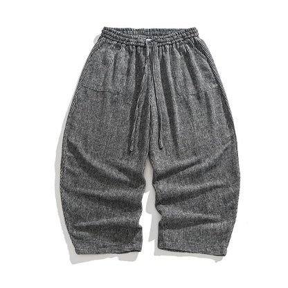Rugged Textured Cotton Trousers