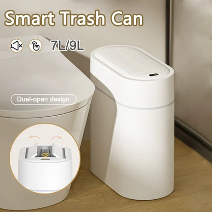 Space Saving Automatic Slim Wall Mounted Trash Can - Luxicro