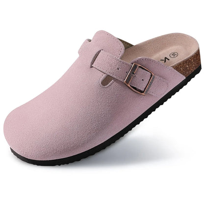 Comfortable Suede Clog Sandals with Soft Insoles