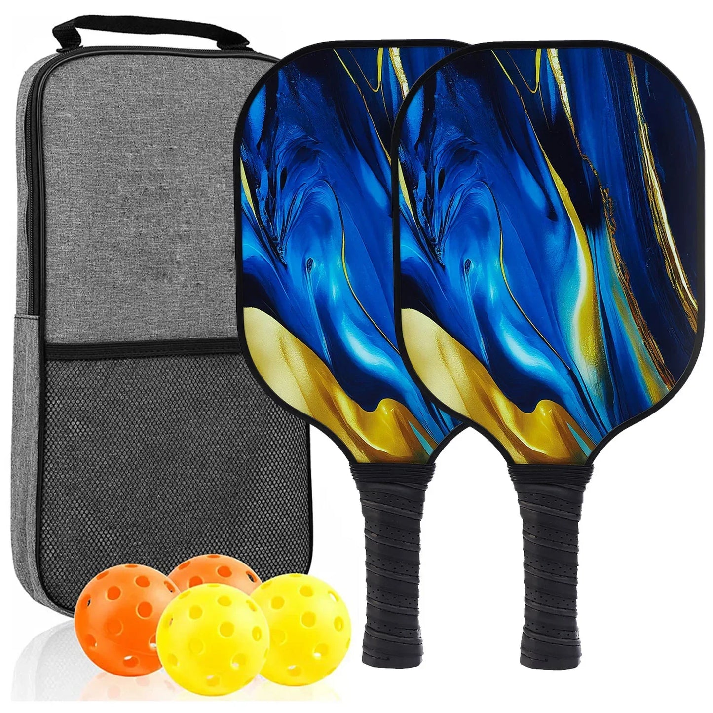 Portable Pickleball Paddle Set with Balls and Bag