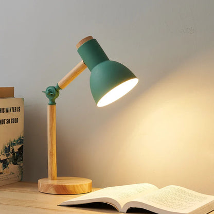 Compact Wooden Night Table Lamp