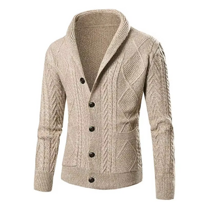 Men's Thin Fit Plain Sweater Jacket for Fall Winter
