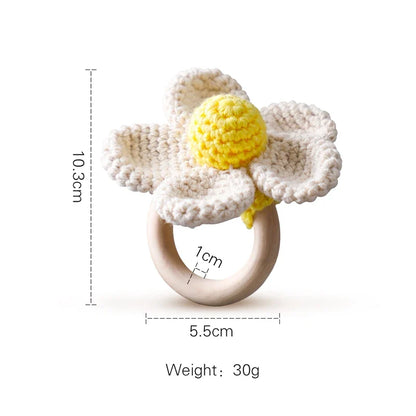 Soft Baby Teether Toy Set with Rattle and Ring